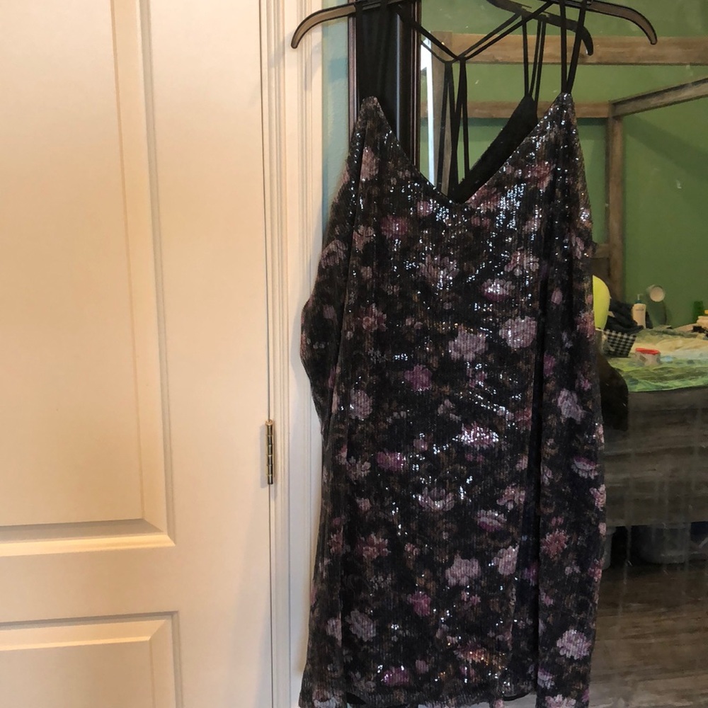 Mini sequence floral  Miri colored dress